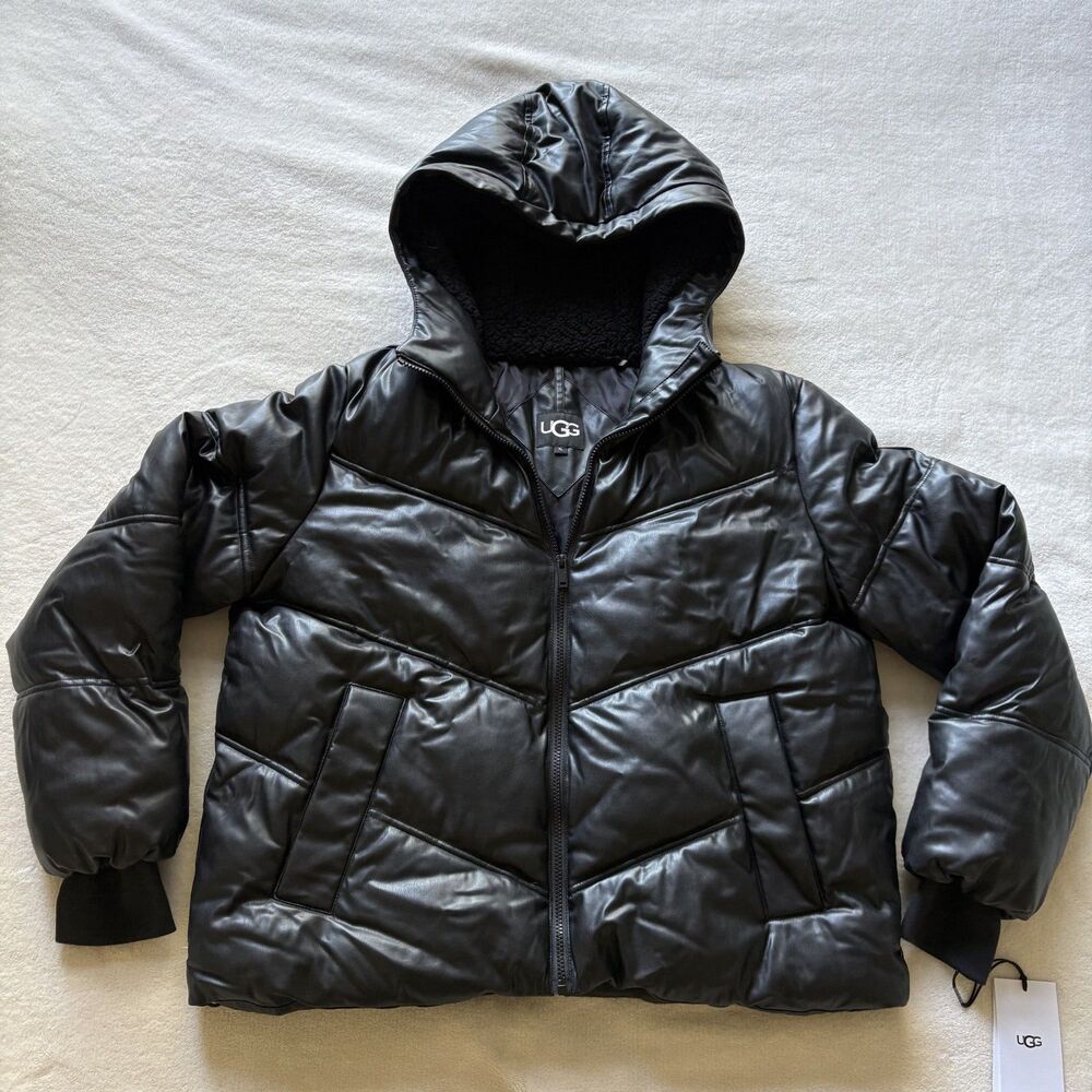 NWT - UGG Faux Leather Puffer Jacket